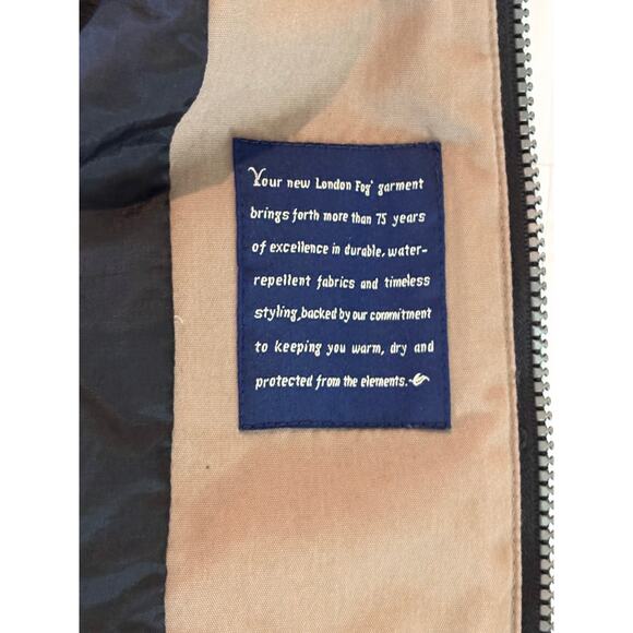 London Fog Black and Tan Trench Coat - Picture 10 of 11